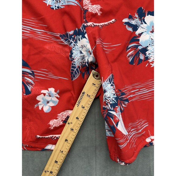 Oakley Tropical Bloom Men's 33 x 7 Swim Board Shorts Red Multicolor Thin Lace Up - Picture 12 of 13